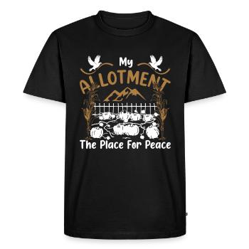 Mein Schrebergarten, der Ort des Friedens - Männer Premium Bio T-Shirt - Schwarz - Vorne - Nico (187cm)