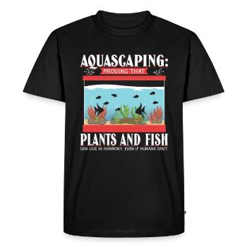 proving that plants and fish can live in harmony - Men's Premium Organic T-Shirt - black - Front - Nico (187cm)