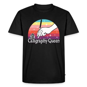 Calligraphy Queen - Men's Premium Organic T-Shirt - black - Front - Nico (187cm)