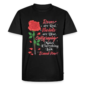 La calligraphie donne à tout un aspect neuf ! - T-shirt Premium bio Homme - noir - Devant - Nico (187cm)