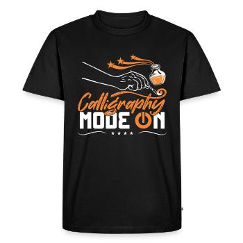 Calligraphy mode on - Men's Premium Organic T-Shirt - black - Front - Nico (187cm)