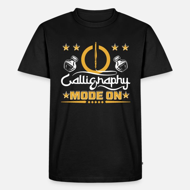 Kalligrafie-Modus ein - Männer Premium Bio T-Shirt - Schwarz