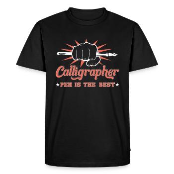 Le stylo calligraphe est le meilleur - T-shirt Premium bio Homme - noir - Devant - Nico (187cm)