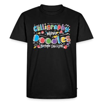Calligraphy: where doodles become dazzling. - Men's Premium Organic T-Shirt - black - Front - Nico (187cm)