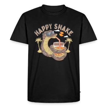 happy snake - Men's Premium Organic T-Shirt - black - Front - Nico (187cm)