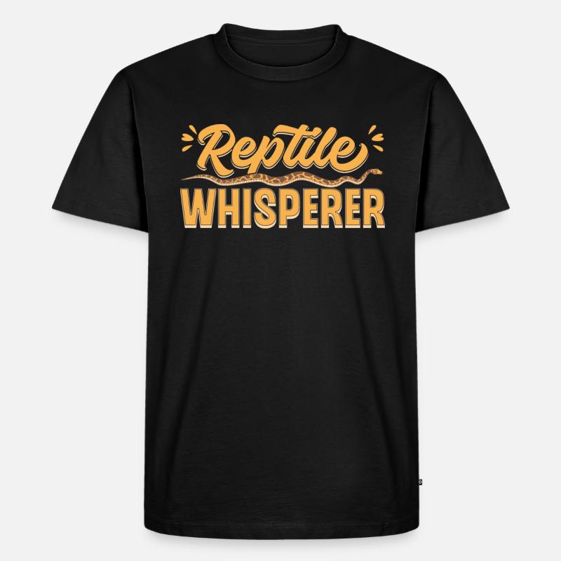Reptilien-Flüsterer - Männer Premium Bio T-Shirt - Schwarz