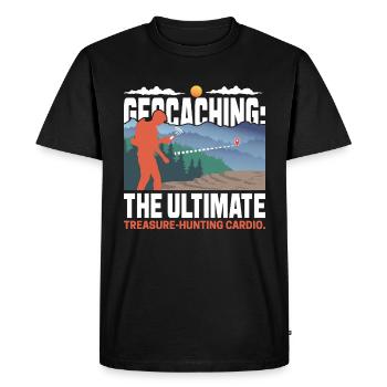 Geocaching: The ultimate treasure-hunting cardio. - Men's Premium Organic T-Shirt - black - Front - Nico (187cm)