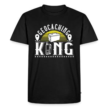Roi du géocaching - T-shirt Premium bio Homme - noir - Devant - Nico (187cm)