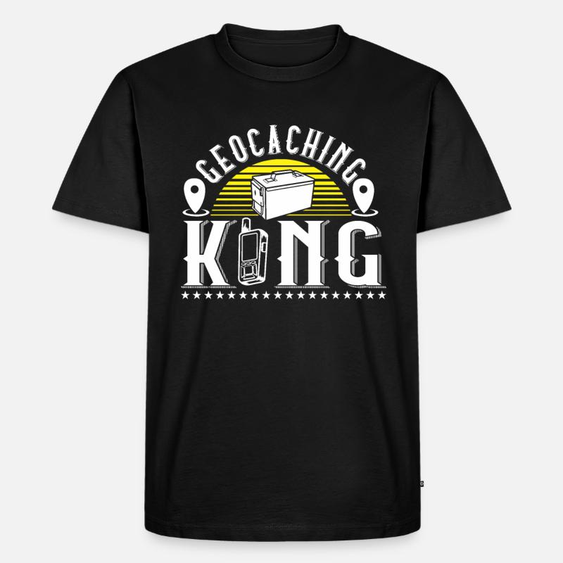 Geocaching König - Männer Premium Bio T-Shirt - Schwarz