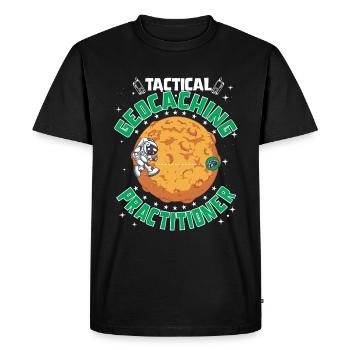 Tactical Geocaching Practitioner - Men's Premium Organic T-Shirt - black - Front - Nico (187cm)