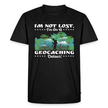 I'm not lost, I'm on a geocaching detour! - Men's Premium Organic T-Shirt - black - Front - Nico (187cm)