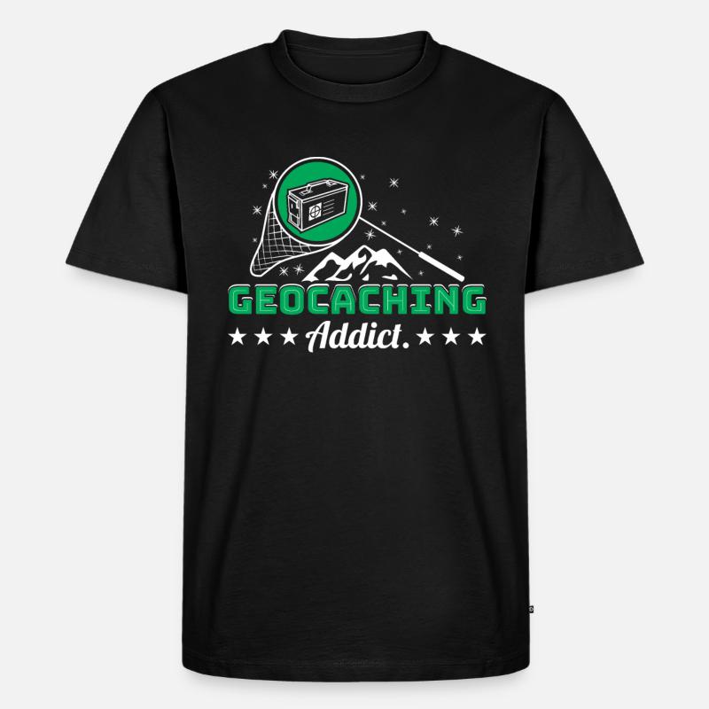 Geocaching-Süchtiger - Männer Premium Bio T-Shirt - Schwarz