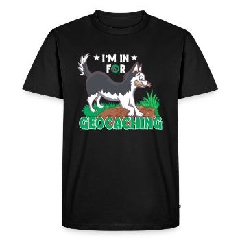 I'm in for Geocaching - Men's Premium Organic T-Shirt - black - Front - Nico (187cm)