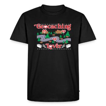 Amateur de géocaching - T-shirt Premium bio Homme - noir - Devant - Nico (187cm)