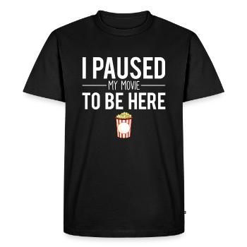 J'ai mis mon film en pause pour être ici cinéma - T-shirt Premium bio Homme - noir - Devant - Nico (187cm)