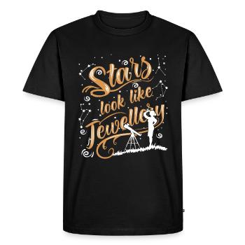 Les étoiles ressemblent à des bijoux. - T-shirt Premium bio Homme - noir - Devant - Nico (187cm)