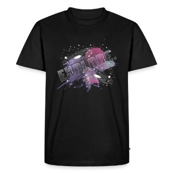 Explore. - Men's Premium Organic T-Shirt - black - Front - Nico (187cm)