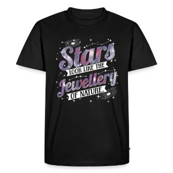 Les étoiles ressemblent aux bijoux de la nature. - T-shirt Premium bio Homme - noir - Devant - Nico (187cm)