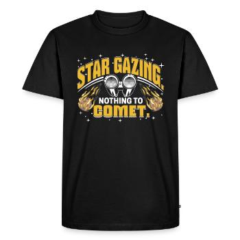 Observation des étoiles. Rien à voir avec les comètes. - T-shirt Premium bio Homme - noir - Devant - Nico (187cm)