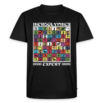 Expert en hiéroglyphes - T-shirt Premium bio Homme - noir - Devant - Nico (187cm)