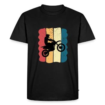 Motocross Homme Humour Moto Cross Cadeau Vintage - T-shirt Premium bio Homme - noir - Devant - Nico (187cm)
