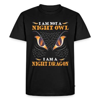 I am not a night owl I am a night dragon - Men's Premium Organic T-Shirt - black - Front - Nico (187cm)