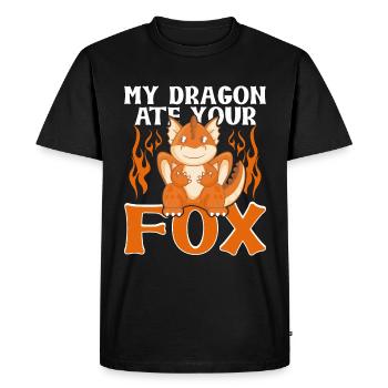 my dragon ate you fox - Men's Premium Organic T-Shirt - black - Front - Nico (187cm)