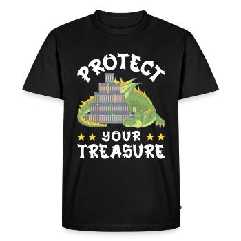Protect your treasure - Men's Premium Organic T-Shirt - black - Front - Nico (187cm)