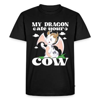 my dragon ate your cow - Men's Premium Organic T-Shirt - black - Front - Nico (187cm)