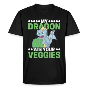 My dragon ate your veggies - Men's Premium Organic T-Shirt - black - Front - Nico (187cm)