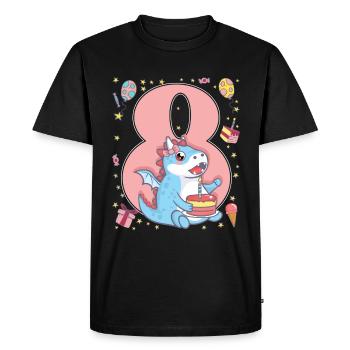 8th Birthday - Men's Premium Organic T-Shirt - black - Front - Nico (187cm)