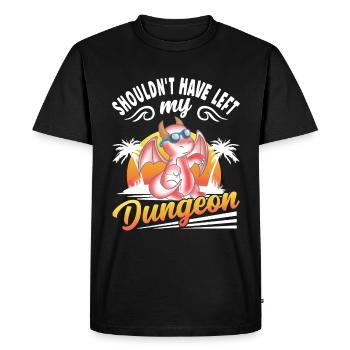 Je n’aurais pas dû quitter mon donjon - T-shirt Premium bio Homme - noir - Devant - Nico (187cm)