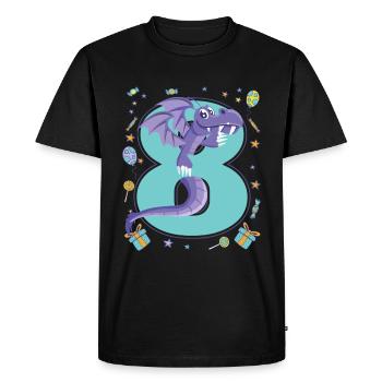 8e anniversaire - T-shirt Premium bio Homme - noir - Devant - Nico (187cm)