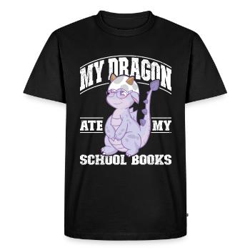 my dragon ate my school books - Men's Premium Organic T-Shirt - black - Front - Nico (187cm)