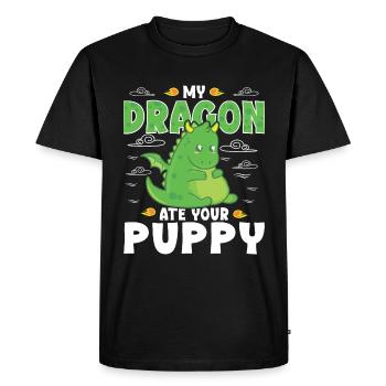 my dragon ate your puppy - Men's Premium Organic T-Shirt - black - Front - Nico (187cm)