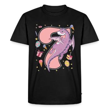 7th Birthday - Men's Premium Organic T-Shirt - black - Front - Nico (187cm)