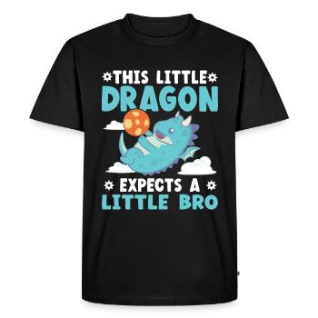 This little Dragon expects a little brother - Men's Premium Organic T-Shirt - black - Front - Nico (187cm)