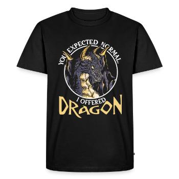 You expected normal. I offered dragon - Men's Premium Organic T-Shirt - black - Front - Nico (187cm)
