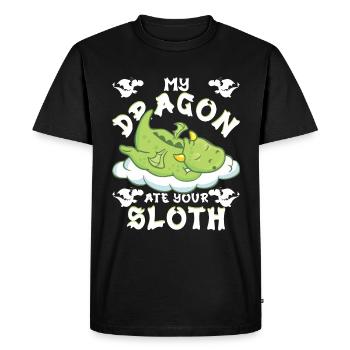 my dragon ate your sloth - Men's Premium Organic T-Shirt - black - Front - Nico (187cm)