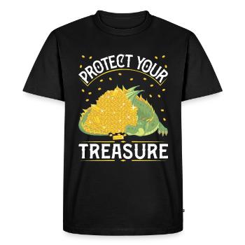 Protect your treasure - Men's Premium Organic T-Shirt - black - Front - Nico (187cm)