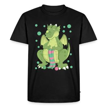 dragon - Men's Premium Organic T-Shirt - black - Front - Nico (187cm)