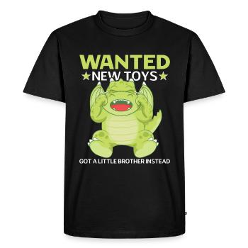Wanted new toys got a little brother instead - Men's Premium Organic T-Shirt - black - Front - Nico (187cm)