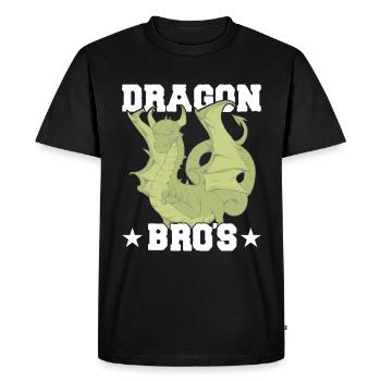 Dragon Bro's - Men's Premium Organic T-Shirt - black - Front - Nico (187cm)