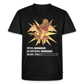 Speed: Determined: Social Skills : - Men's Premium Organic T-Shirt - black - Front - Nico (187cm)
