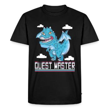 Maître de quête - T-shirt Premium bio Homme - noir - Devant - Nico (187cm)