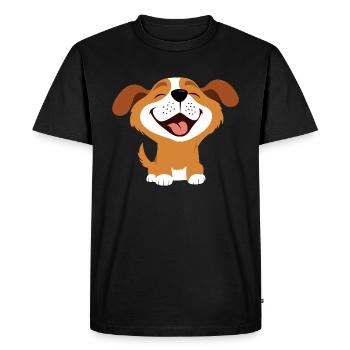 Chien qui rit - T-shirt Premium bio Homme - noir - Devant - Nico (187cm)