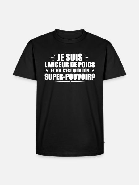 Shot putter. What's your superpower? - Men's Premium Organic T-Shirt - black