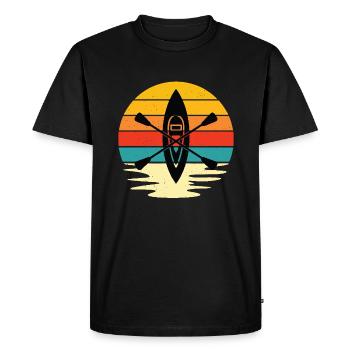 Retro Sunset Kayaking - Men's Premium Organic T-Shirt - black - Front - Nico (187cm)