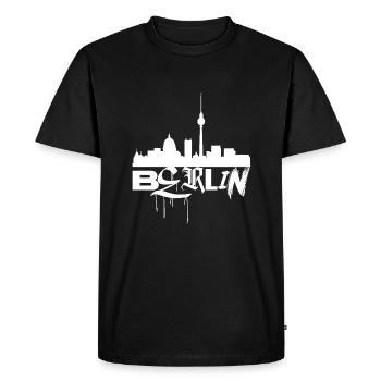 LIGNE D’HORIZON DE BERLIN - T-shirt Premium bio Homme - noir - Devant - Nico (187cm)