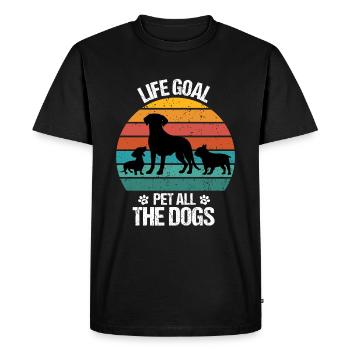 Chien Chien Chien Amoureux des chiens Propriétaire de chien Retro Wau - T-shirt Premium bio Homme - noir - Devant - Nico (187cm)
